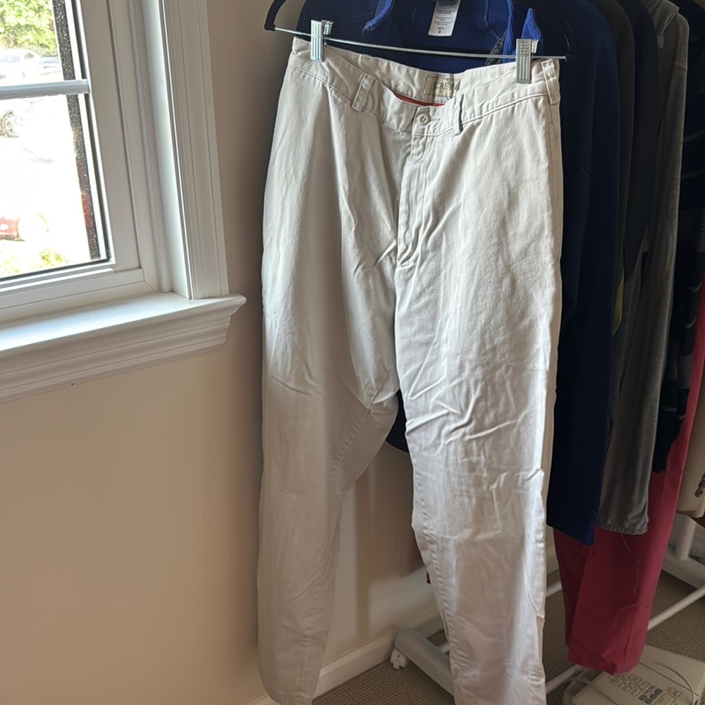 J. Crew White Chinos Relaxed Cotton Khakis
